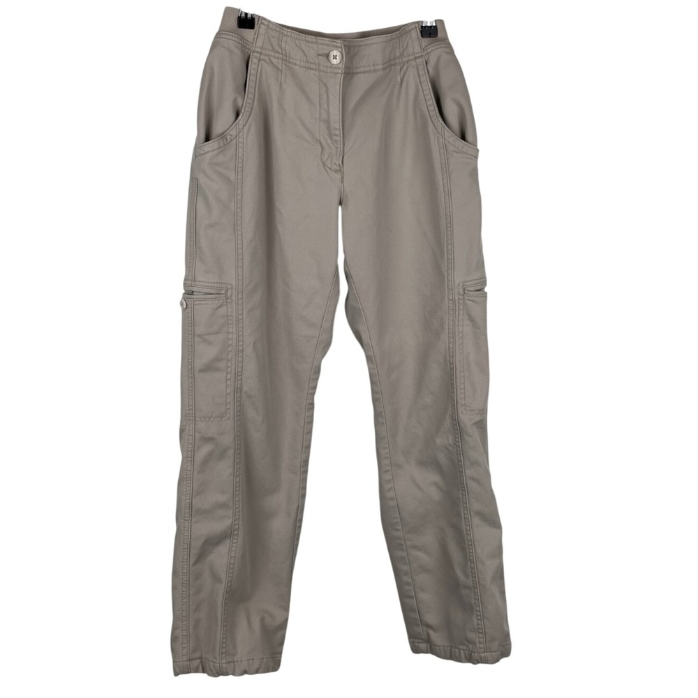 L.L. Bean Khaki Flannel Lined Cargo Pants Plaid Women's 6 size